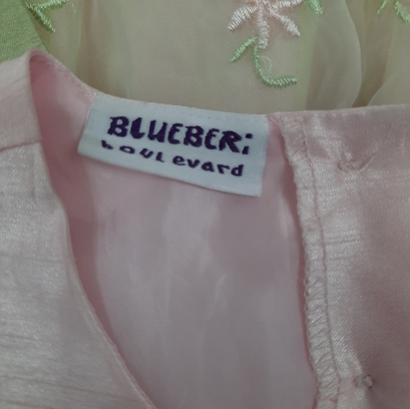 Blueberi Boulevard Pastel Satin Chiffon Floral Embroidered Layered Dress‎ Sz 6 - Picture 9 of 9